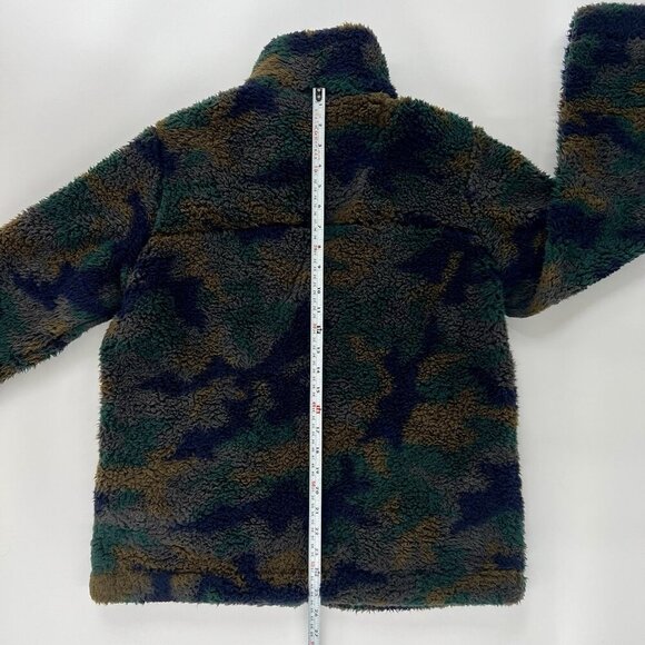 Columbia Women's Medium Jacket Sherpa Winter Pass Full Zip Navy Camo Fleece Soft - Picture 10 of 12